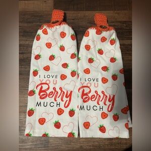 Berry Much Kitchen Towels - White and Red